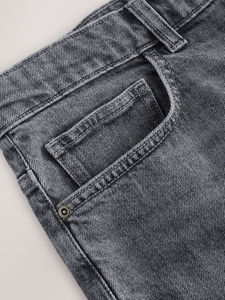 Pantalones Cortos Bermuda de Mezclilla Lavada para Hombre, Cintura Media, Cierre de Botones, Color Sólido, Lona de Algodón, Calidad Premium - Product Image 3