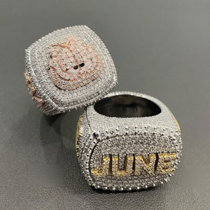 Anillo de Moissanita Iced Out para Jugador de Baloncesto, Joyería de Lujo para Hombre, Estilo Hip Hop, Deportivo y Atrevido - Product Image 5