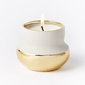 Luxury Metal Gold Candle Holder Luxury Nordic Matte White Metal Candle <b>Jar</b> with Gold Rim Base for Wedding Home <b>Decor</b> <b>Jars</b> - Product Image 1