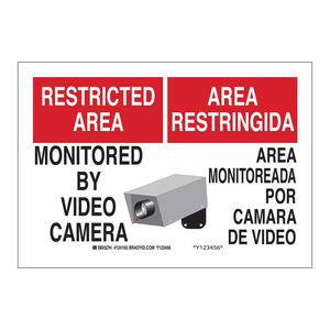 Señal de Cámara de Video para Área Restringida Bilingüe, para Seguridad en Interiores y Exteriores - Product Image 2