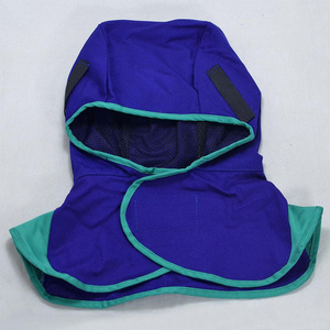 Professional Cowhide Split Leather Welding Helmet Flame Retardant Spark Resistant Face Shawl Heat Resistance Welder <b>Cap</b> - Product Image 4