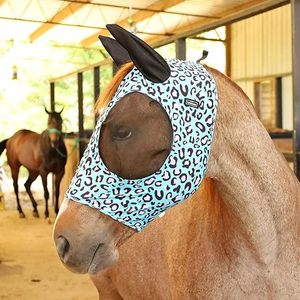 Horse <b>Fly</b> <b>Mask</b> Ears, Full Size - Breathable Lightweight Snug Fit Horse Face Covering, Mesh Eyes & Ears, Forelock Hole, - Product Image 2