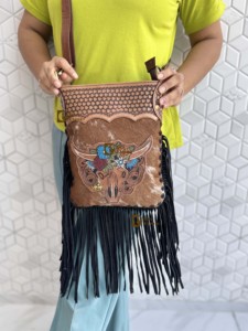 Cowhide Fur Leather Hand Tooled Carving Fringe Handbag 2026 New Designer Gypsy <b>Boho</b> Vintage Handmade Shoulder <b>Bag</b> Stylish <b>Bag</b> - Product Image 5