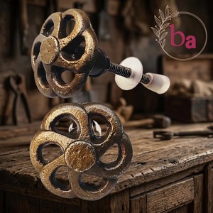 Beads Art CK 558 Ceramic Cabinet <b>Knobs</b> Tulip Design Industrial Eco-Friendly <b>Antique</b> <b>Brass</b> Finish for Kitchen Living Room Dining - Product Image 2