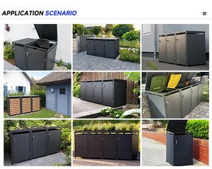 Thiết Kế Mới Ngoài Trời Thép Độc Đáo Rác Trang Trí Kim Loại Chất Thải Bin Thùng Rác Wheelie Bin Cửa Hàng Rác Bin Nhà Kho - Product Image 6