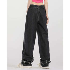 Jean cargo décontracté pour hommes et garçons, 100 % coton, taille haute, coupe droite, extensible, délavé, avec imprimé et fermeture éclair - Product Image 6
