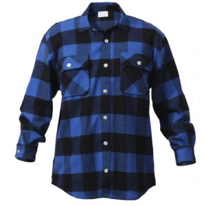 Custom Logo Men's Sherpa Fleece Lined Flannel Shirt Jacket for Men Warm <b>Brushed</b> Plaid Shirt Jackets - Product Image 4
