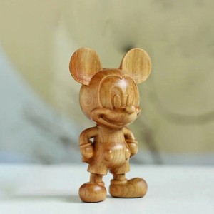 Factory Price Mouse <b>Model</b> Statue Wood Artwork Hand Carving <b>Wooden</b> Sculpture Small Cartoon Character Statues - Product Image 1