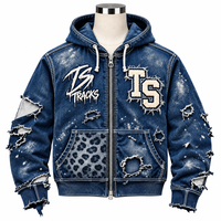 Service OEM, vente en gros, design personnalisé, veste en jean respirante pour hommes, hiver, 100% coton, haute qualité, marque privée pour adultes
