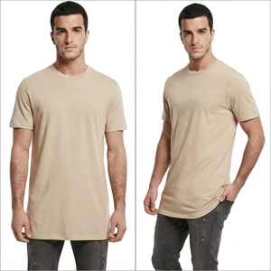 เสื้อยืดคอกลมแขนสั้นทรงปกติสำหรับผู้ชาย สีพื้น ผ้าฝ้ายเจอร์ซีย์ ลำลอง เรียบง่าย คอวี ผ้าถักย้อมสีพื้น - Product Image 4