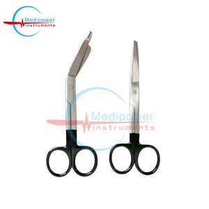 ชุดกรรไกรแพทย์สแตนเลสคุณภาพสูง 2 ชิ้น - ใบมีดคมและปลายมน กรรไกรตัดผ้าพันแผลสแตนเลสสีดำ - Product Image 4