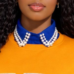 Sweat-shirt en chenille doré Sigma Gamma Rho pour femme, broderie de lettres grecques, mélange de coton, manches longues, coupe décontractée et élégante - Product Image 4