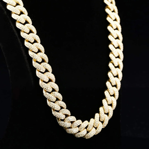 High Quality Customized 16mm Iced Cuban Link Moissanite Chain 925 Sterling <b>Silver</b> Rose Gold Plated D VVS Quality Hip Hop Style - Product Image 1