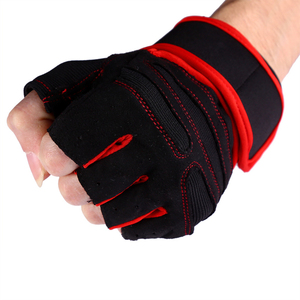 Gants de musculation respirants en cuir à demi-doigts avec sangle de poignet réglable, rembourrage en gel, fermeture auto-agrippante et antidérapants pour l'extérieur et la salle de sport - Product Image 2