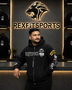 REXFITSPORTS 2026 Custom <b>Black</b> Graphic <b>Zip</b> <b>Up</b> <b>Hoodie</b> Unisex Cotton Polyester Fleece Streetwear Full <b>Zip</b> Sweatshirt with Sleeve - Product Image 6