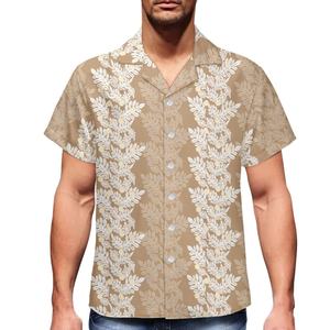 Chemise à col rabattu en polyester respirant, motif Hawaïen artistique exclusif, imprimé fruit du pain, tendance estivale - Product Image 3