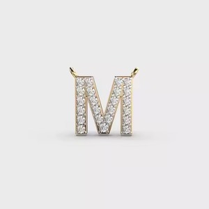 Maravilloso Colgante de Diamante Cultivado en Laboratorio con Forma de 'M', Chapado en Platino, Corte Brillante, Estilo Hip Hop, Joyería con Letras, Clásico, Unisex - Product Image 3