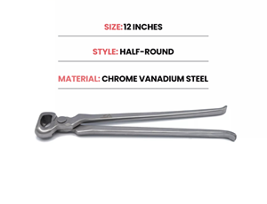 Outils de fermeur : Pince à sabots demi-ronde pour chevaux, 12 pouces, réutilisable, pour soins vétérinaires et chirurgicaux des animaux, outils artisanaux de fermeur pour le soin des sabots. - Product Image 3