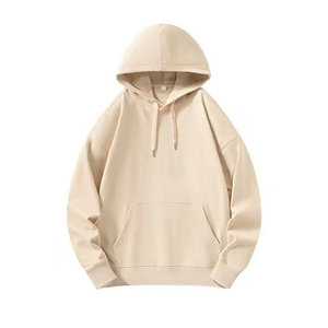 เสื้อฮู้ดดี้โอเวอร์ไซส์แบบยูนิเซ็กซ์ สีพื้น ผ้าฝ้ายเฟรนช์เทอร์รี่ สไตล์ลำลอง ใส่ได้ทุกโอกาส ทรงปกติ มีกระเป๋า - Product Image 5