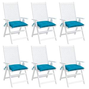 Juego de 6 Cojines para Silla de Tela Oxford Azul Claro, 100% Poliéster, para Uso en Exteriores - Product Image 3