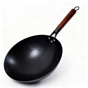 Wok de Acero Inoxidable de Primera Calidad, Grado Comercial, Fondo Redondo, Martillado a Mano, Capacidad de 20L, Mango de Madera, Apto para Lavavajillas - Product Image 1