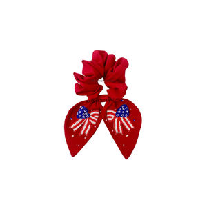 Gafas de sol, scrunchies para el cabello más populares, los últimos scrunchies de moda con cuentas de semillas y pedrería, scrunchies con diseños personalizados, scrunchies con cuentas para el 4 de julio - Product Image 5