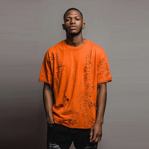 Camisetas Distressed de Hombre con Hombros Caídos, Oversize, Ligeras, Estilo Urbano de Verano - Product Image 1