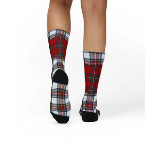Calcetines a cuadros rojos unisex personalizados al por mayor, calcetines clásicos con estampado Royal Stewart, transpirables, de caña media, los más vendidos - Product Image 5