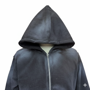 Sweat à capuche zippé classique décontracté personnalisé en gros pour hommes, 400 g/m², 100 % coton molletonné, confortable et respirant - Product Image 4