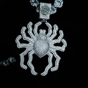 Collier pendentif araignée de luxe serti de diamants avec chaîne cubaine en diamants, bijoux tendance hip-hop pour homme, cadeau - Product Image 2
