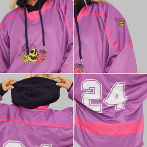 Sweat-shirt à capuche respirant pour homme, imprimé sur mesure avec le logo de l'équipe, pull-over confortable pour l'entraînement de hockey, taille plus - Product Image 3