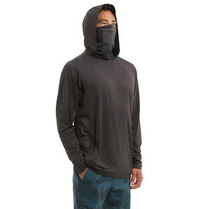 เสื้อตกปลาแขนยาวมีฮู้ดลายดอกไม้สำหรับผู้ชาย UPF 50 แห้งเร็ว ผลิตจากโพลีเอสเตอร์ 100% เสื้อคลุมสำหรับผู้ใหญ่สำหรับกิจกรรมกลางแจ้ง - Product Image 1