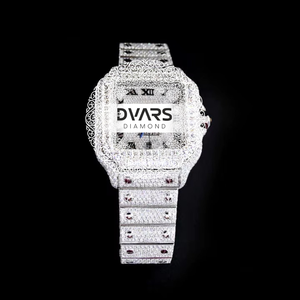 Reloj de Pulsera Imperial con Movimiento de Cuarzo, Diamantes, Cristal con Revestimiento de Moissanita Color D VVS1, Aleación, Correa de 20 mm, 42 mm, Lujoso y Elegante - Product Image 1