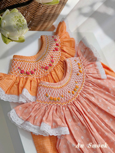Robe en lin décontractée pour bébé fille, smockée, ample, confortable, douce, adaptée aux 4 saisons, motif floral et animal - Product Image 2