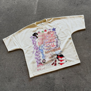 High Quality Cropped sun faded Boxy Fit Men's T-Shirt Oversized 100% Cotton Terry Custom Graphic Screen Printing DTF men tees - Product Image 2