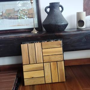 กระเบื้องพื้นไม้สี่เหลี่ยมแบบ DIY รุ่นใหม่ ระบบล็อคคู่ ป้องกันการลื่น ทนน้ำ ทนไฟ ขนาด 30x30 ซม. สำหรับลานกลางแจ้ง - Product Image 1