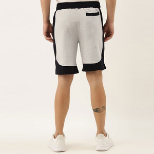 Shorts Bermuda en coton gris pour homme avec bordure noire, taille à cordon de serrage, vêtements décontractés, tissu tricoté respirant - Product Image 2
