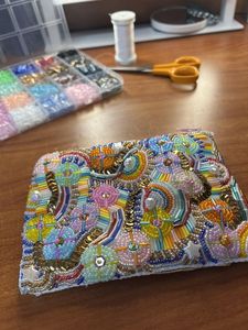 Handmade Embroidery Beaded Coin Pouch Colorful Artisan Beadwork Zipper <b>Wallet</b> for <b>Women</b> Luxury Hand Embroidered Beaded Coin Pouc - Product Image 1