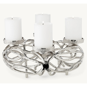 Wholesale Christmas Candle Holder <b>Silver</b> Metal Snowflake <b>Candlestick</b> Stand Modern Xmas Table Centerpiece Home Decoration - Product Image 4