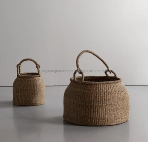 Newly Designed Rattan Bamboo Handmade Vegetable <b>Storage</b> <b>Basket</b> Modern Style Rustic Brown - Product Image 3