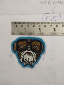 Patch brodé main visage de chien, badge animal personnalisé, patch brodé fait main de qualité supérieure pour chapeaux, velours 3D - Product Image 3