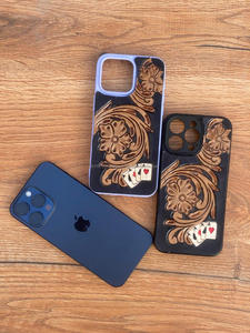 ใหม่Handmadeสไตล์Toolledหนังเคสโทรศัพท์ส่วนบุคคลVINTAGE LUXURYคุณภาพสูงToolledดอกไม้สําหรับIPhone 15 PRO MAX - Product Image 2