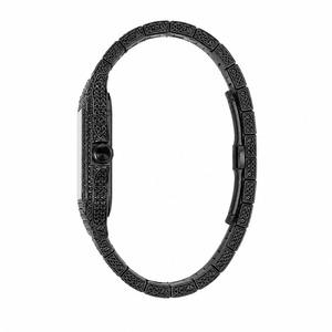 Reloj Analógico Cuadrado de Lujo para Hombre, con Pedrería Negra, Correa de Acero Inoxidable, Movimiento de Cuarzo - Product Image 2
