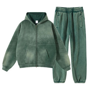 Conjunto Deportivo de Invierno para Hombre con Capucha, Estilo Moderno, 100% Algodón, Forro Polar Ecológico, Cómodo, Transpirable, Color Sólido, Informal, para Uso Diario - Product Image 2