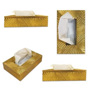 Modern Golden Steel <b>Tissue</b> Box & Napkin Holder Rectangular Decorative Handmade Eco-Friendly for Home Restaurant <b>Wedding</b> Bar Use - Product Image 1