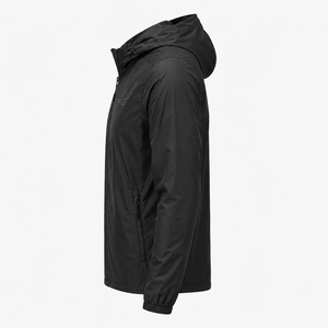 <b>Men's</b> Hooded <b>Windbreaker</b> Jacket Solid <b>Black</b> Polyester Zipper Closure Casual Outdoor Wear Autumn Season <b>Windbreaker</b> Jacket - Product Image 5