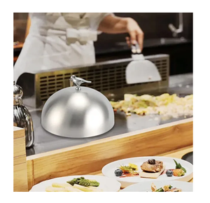 Couvre-plat en acier inoxydable artisanal, taille personnalisée, 2 pièces, pour la décoration de table de fête. - Product Image 6