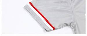 Camiseta de Béisbol Blanca con Costuras Grises y Rojas, Corte Regular, Manga Corta para Hombre, Logotipo Serigrafiado, Cierre con Botones Delanteros, para Todas las Temporadas - Product Image 6