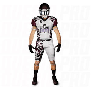 ชุดยูนิฟอร์มอเมริกันฟุตบอลแบบกำหนดเองคุณภาพสูง OEM ชุดคอมโบธงชาติ ผ้าโพลีเอสเตอร์ บาลาคลาวา ปลอกแขน ถุงมือ กระเป๋า เสื้อคอมเพรสชั่น - Product Image 6