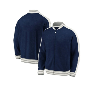 Blouson d'hiver pour homme grande taille style universitaire en cuir véritable et tissu de laine, col montant, respirant et séchage rapide - Product Image 5